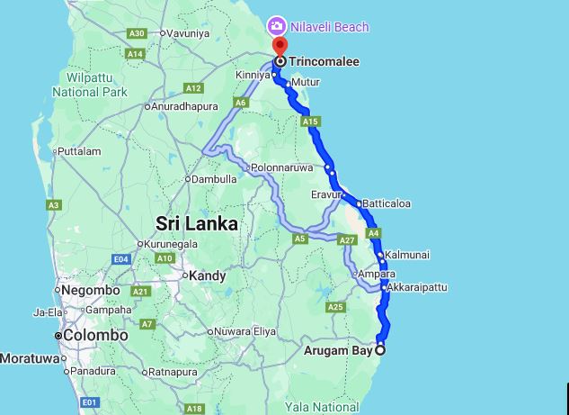 Privat transfer från Arugam Bay till Trincomalee