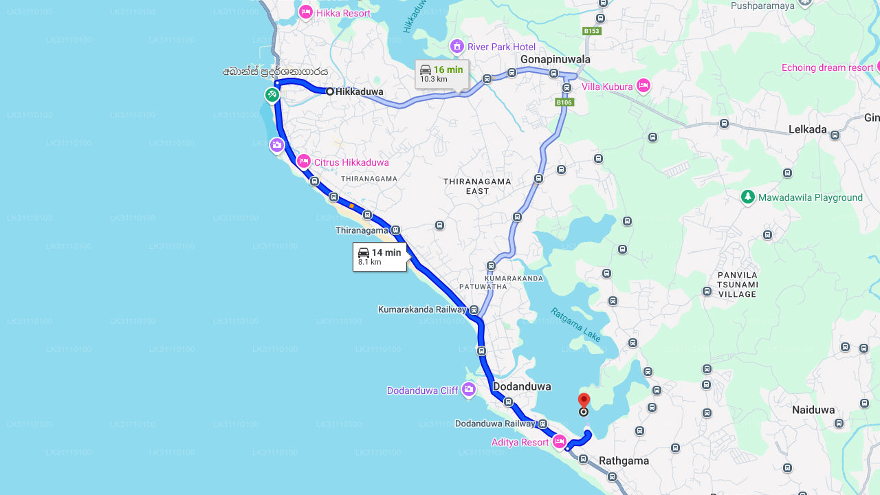 Kajakpaddling vid Rathgama Lake från Hikkaduwa