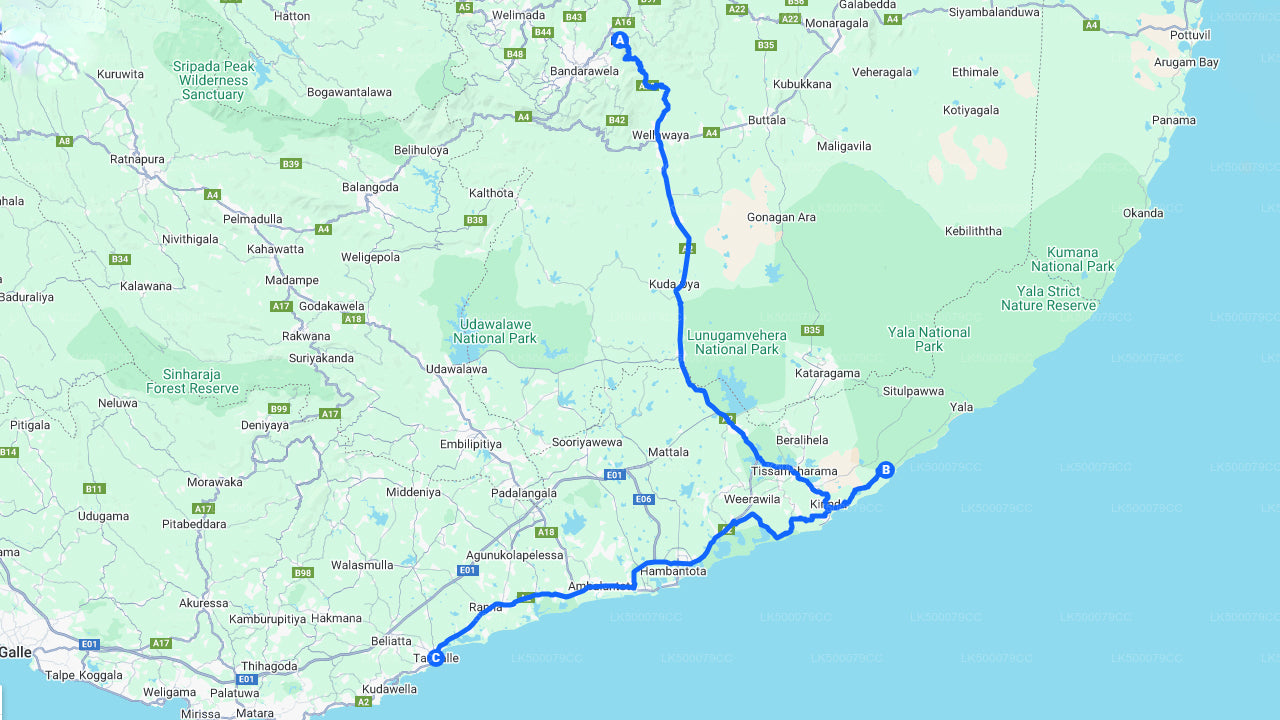 Privat tur från Ella till Tangalle med Yala Safari