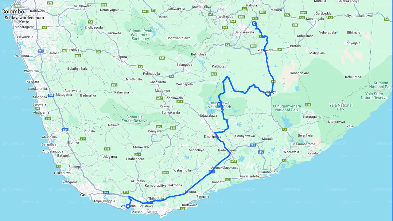 Udawalawe National Park Safari från Mirissa