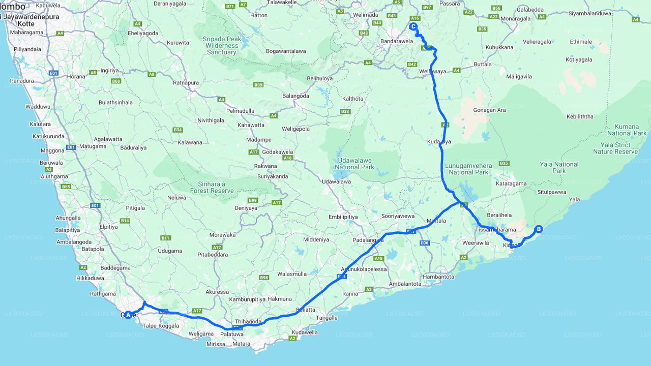 Privat tur från Galle till Ella med Yala Safari