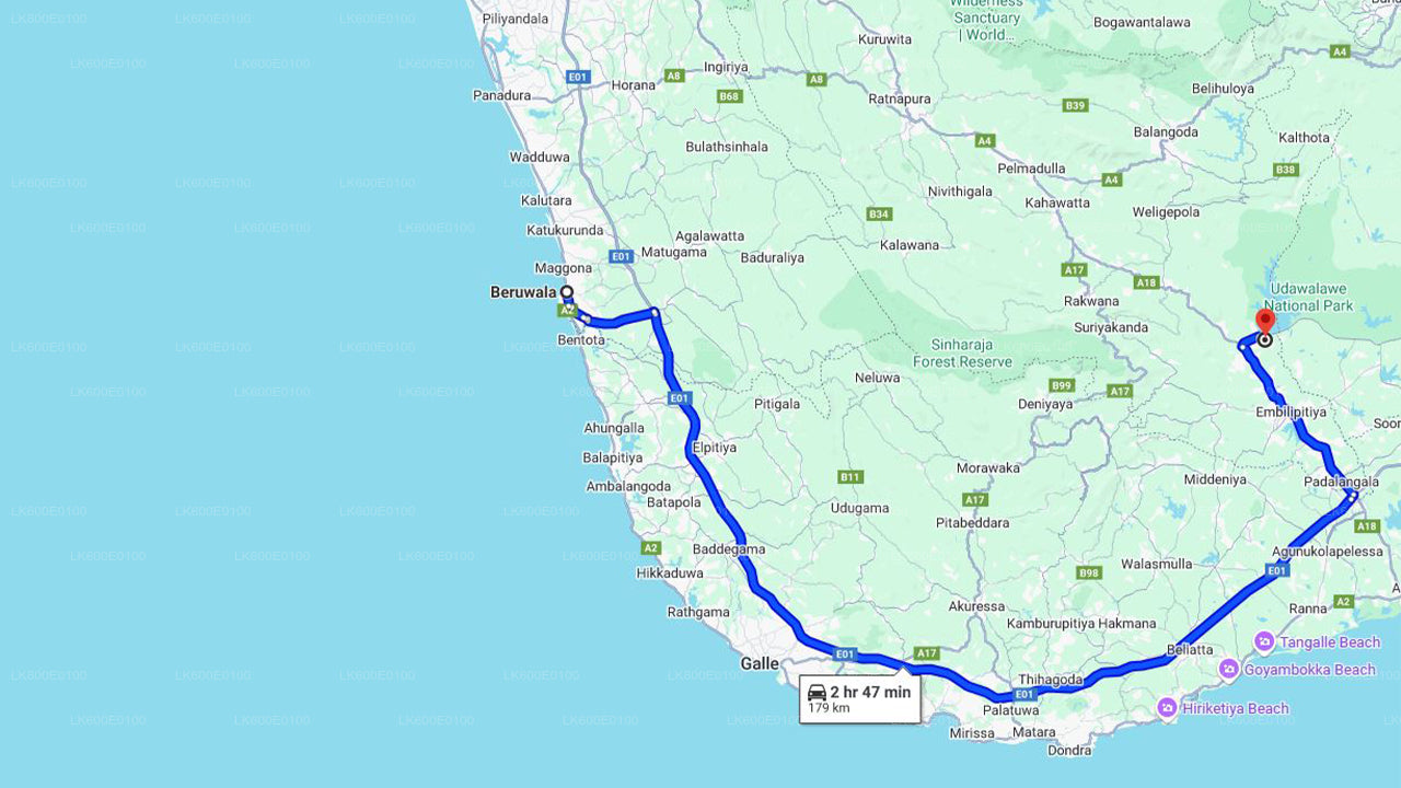 Udawalawe nationalpark Safari från Beruwala