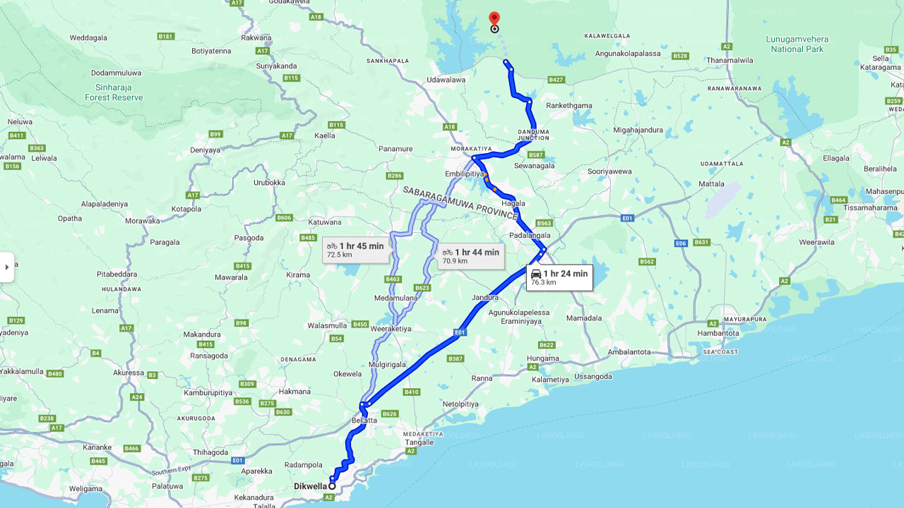 Udawalawe nationalparksafari från Dikwella