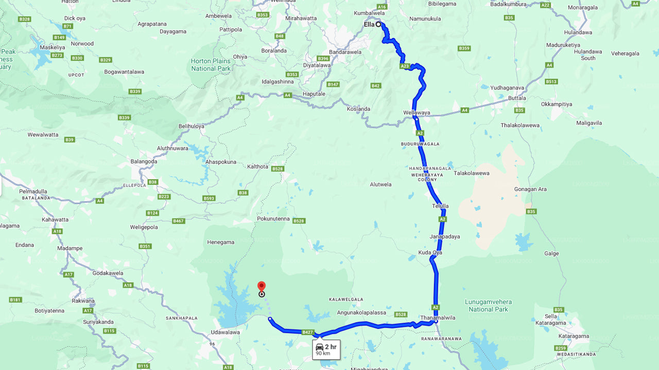 Udawalawe nationalpark Safari från Ella