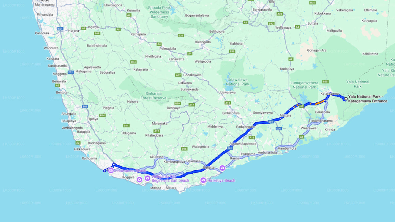 Yala National Park Safari från Galle