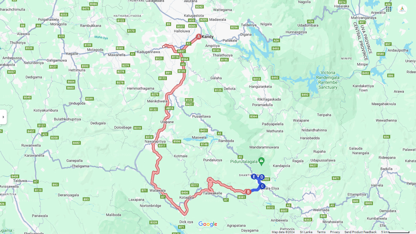 Nuwara Eliya från Kandy med tåg