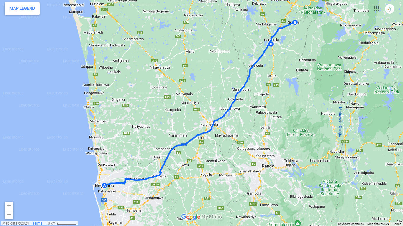 Sigiriya och Dambulla från Negombo