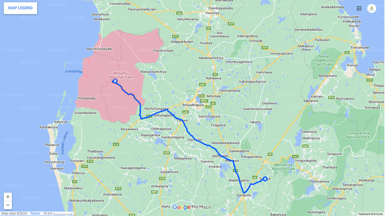 Wilpattu National Park Safari från Sigiriya