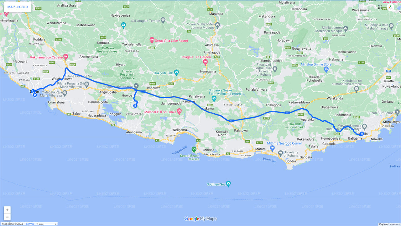 Handungoda och Galle från Dikwella City (privat dagstur)