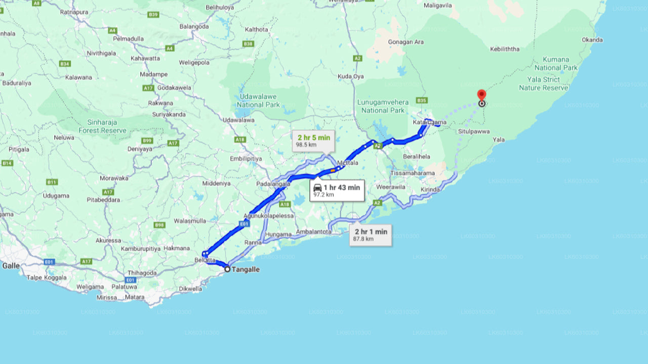 Yala nationalparksafari från Tangalle