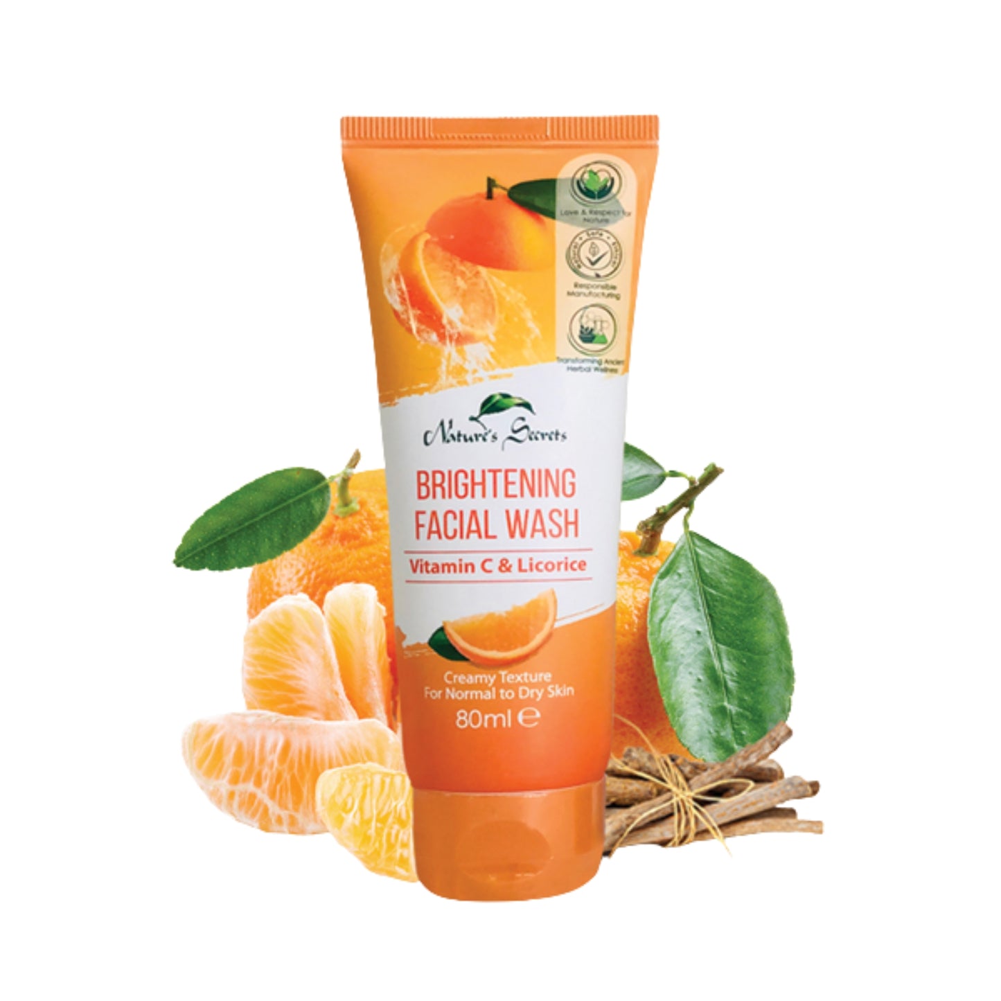 Nature’s Secrets Brightening Facial Wash with Vitamin C & Licorice (80ml)