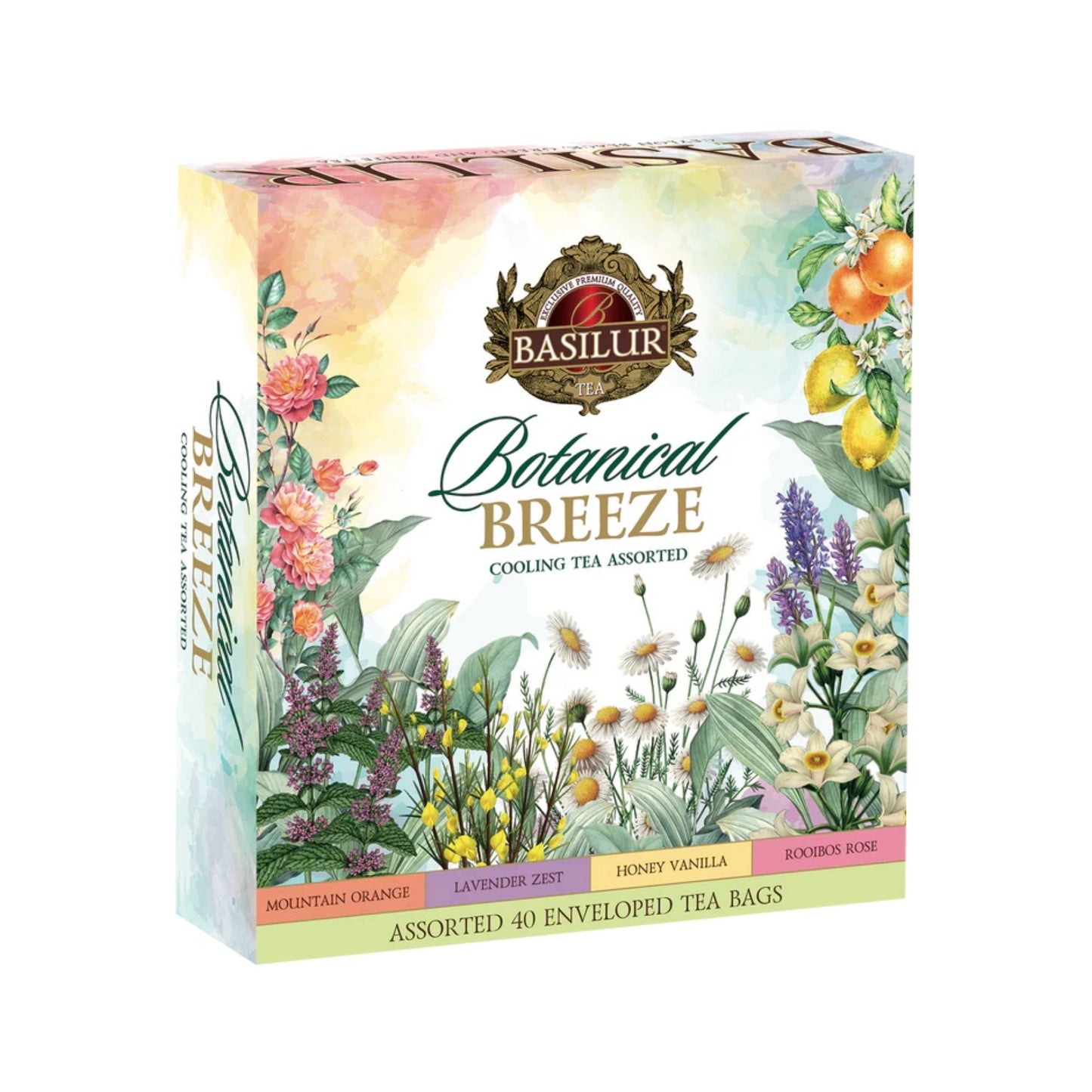 Basilur Botanical Breeze Cooling Assorted Tea (80g) 40 Envelopes Tea Bags