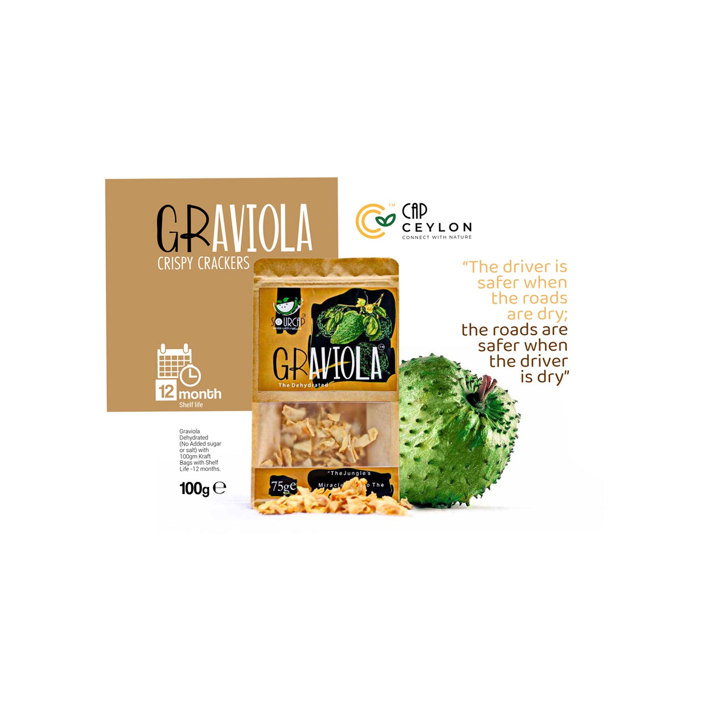 CAP Ceylon Graviola Crispy Crackers (75g)