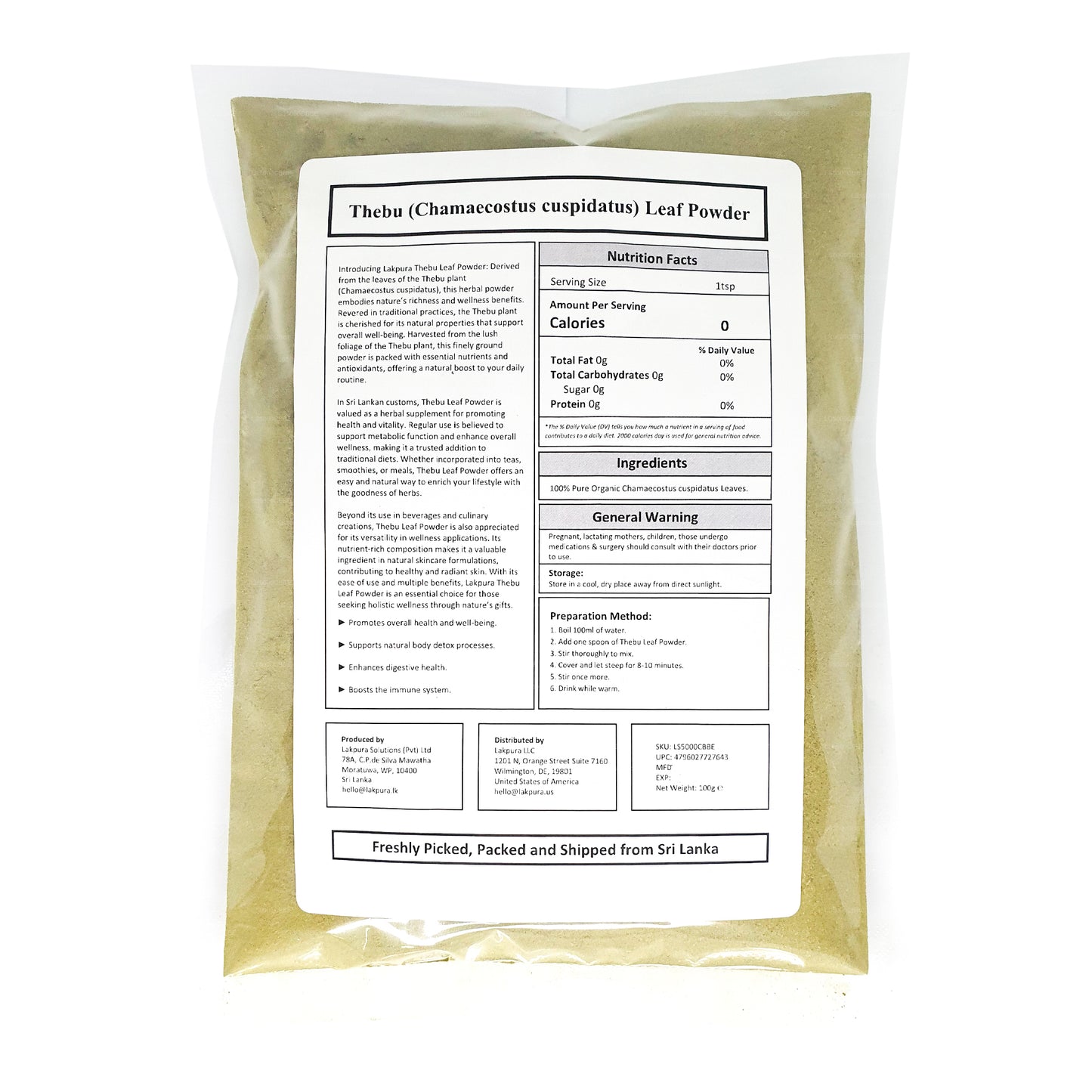 Lakpura Thebu bladpulver