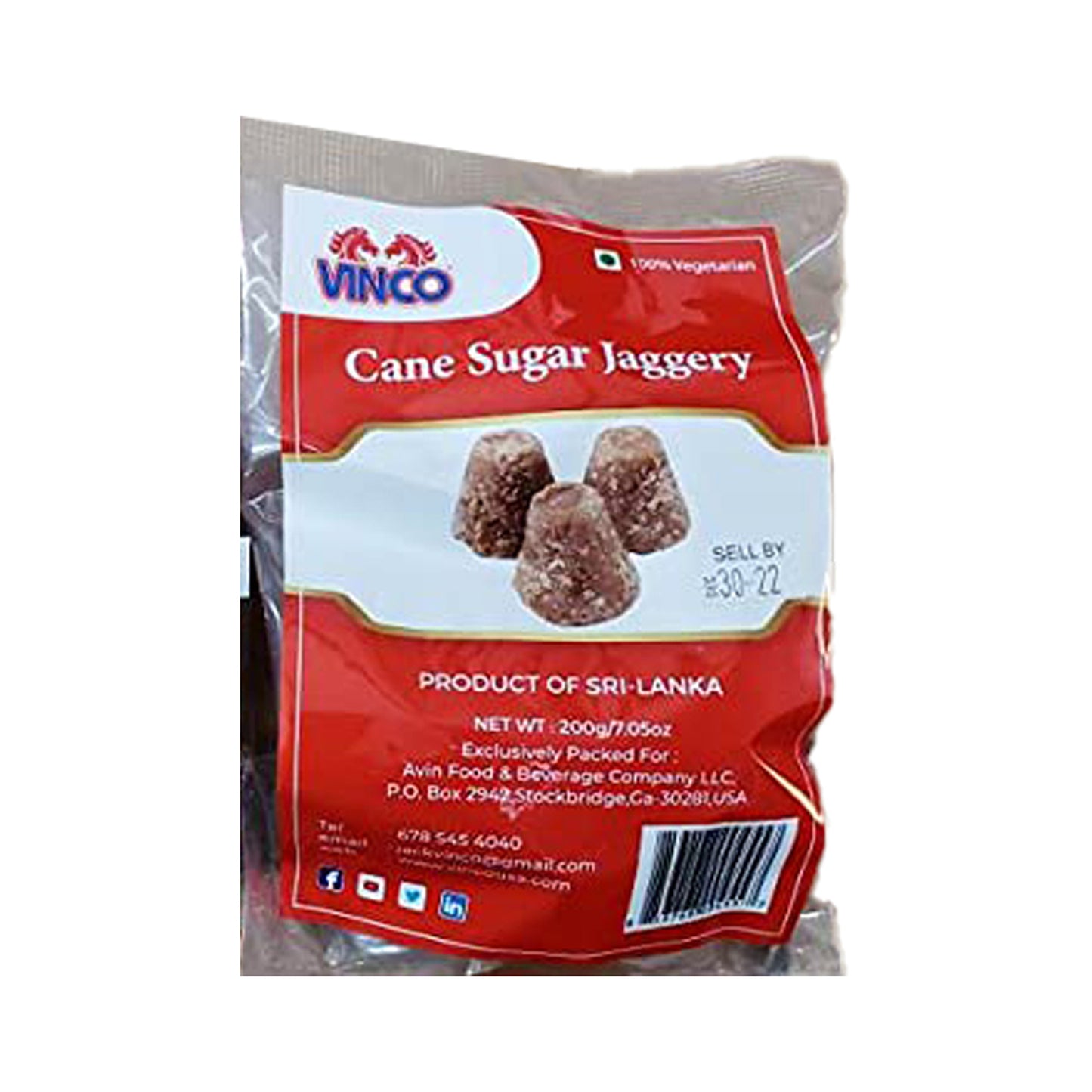 Vinco Ceylon Cane Sugar Jaggery (200g)