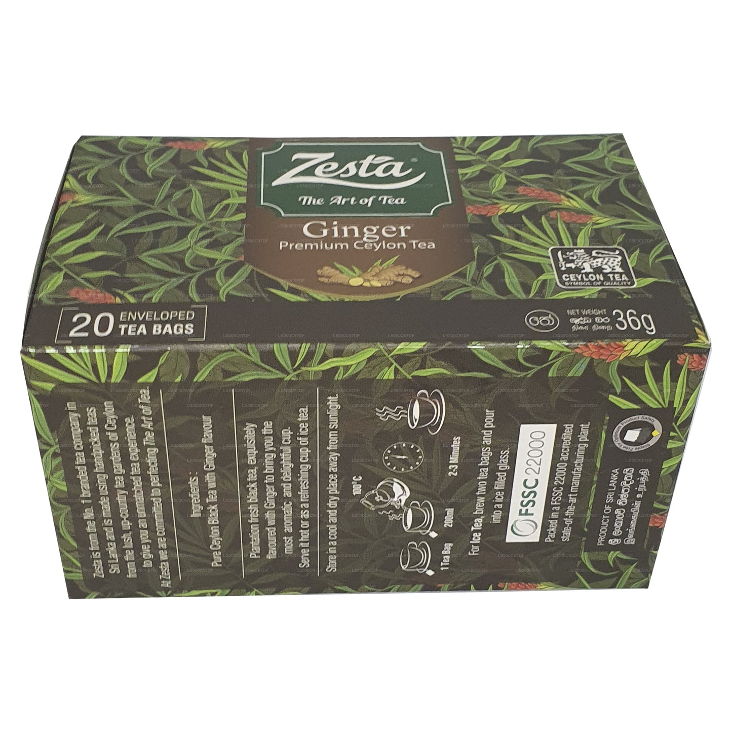 Zesta Ginger Premium Ceylon te (36g) 20 tepåsar