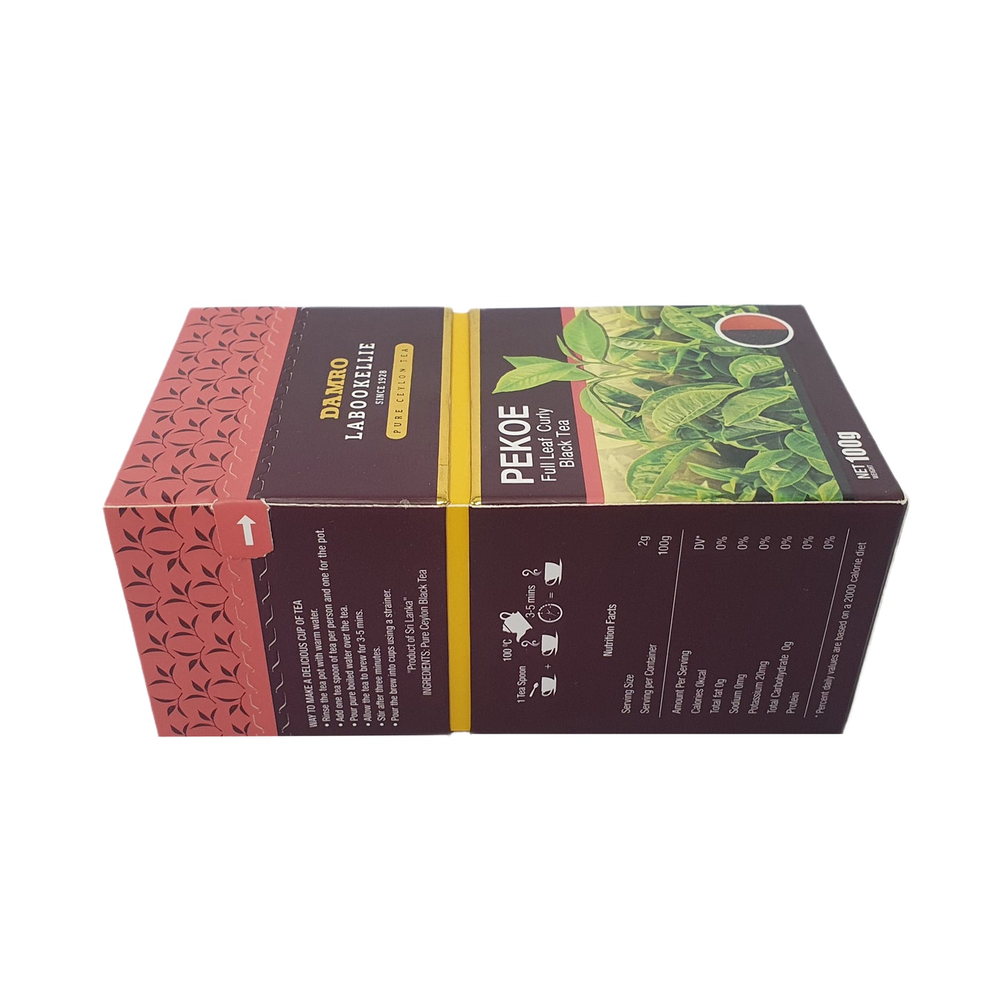 DG Labookellie PEKOE Full Leaf Curly Black Tea (100g)