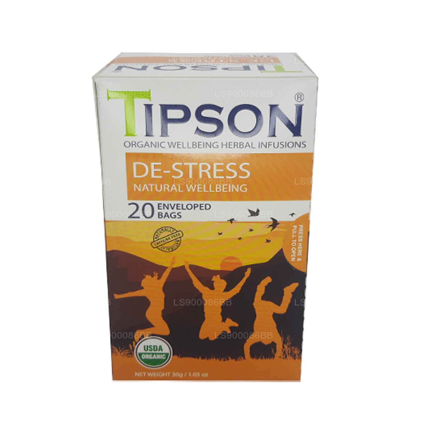 Tipson De-Stress Natural Wellbeing (30g) 20 omslutna tepåsar