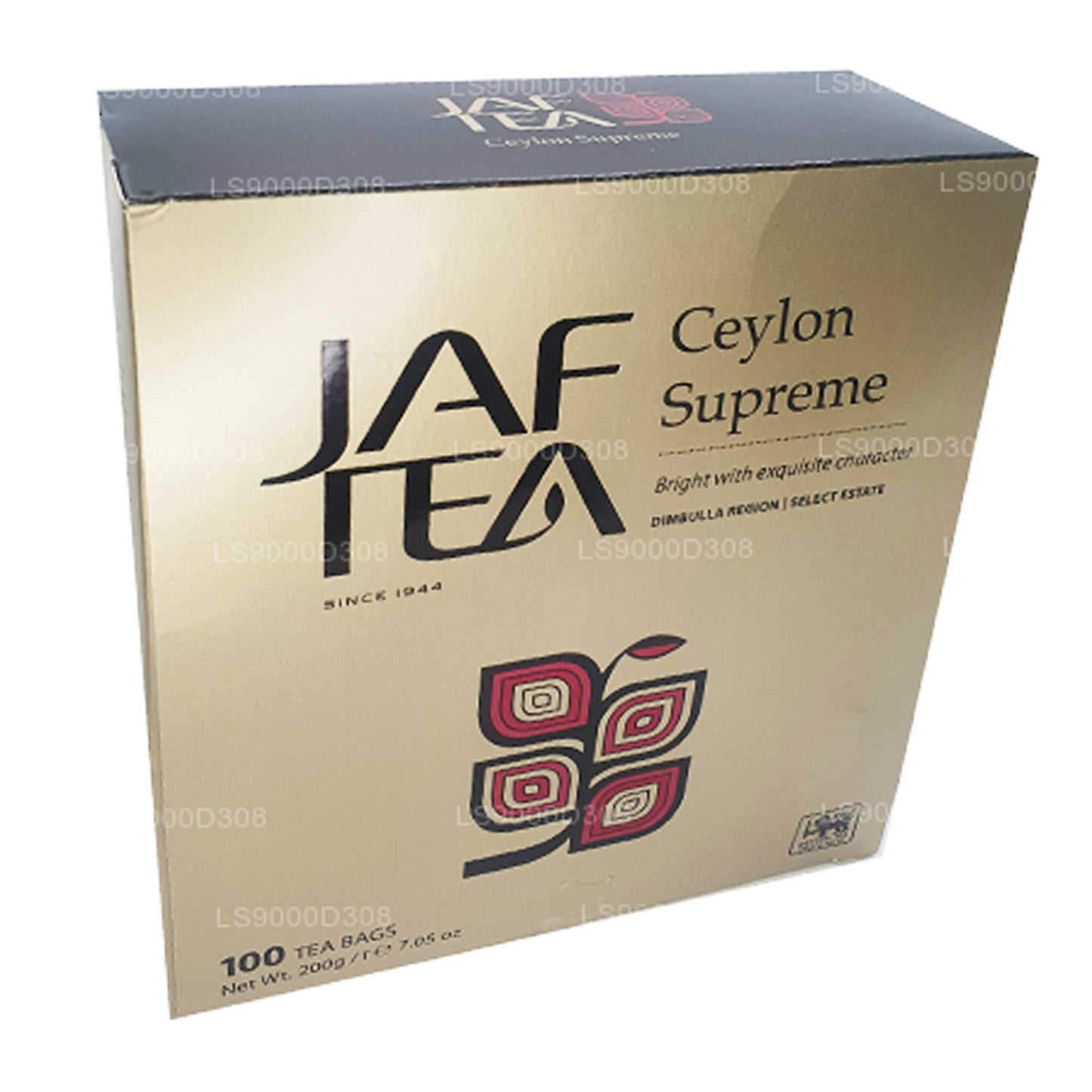 Jaf Tea Classic Gold Collection Ceylon Supreme 100 Tepåsar Sträng och Tag (200g)