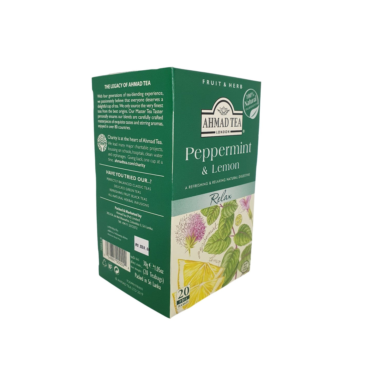 Ahmad Tea Pepparmynta & Citronte (40g) 20 Folie Tepåsar