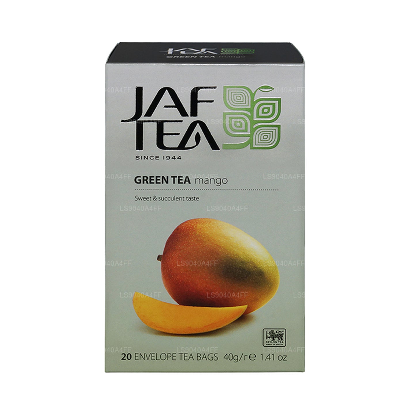 Jaf Tea Pure Green Kollektion Grönt Te Mango Folie Kuvert Tepåsar (40g)
