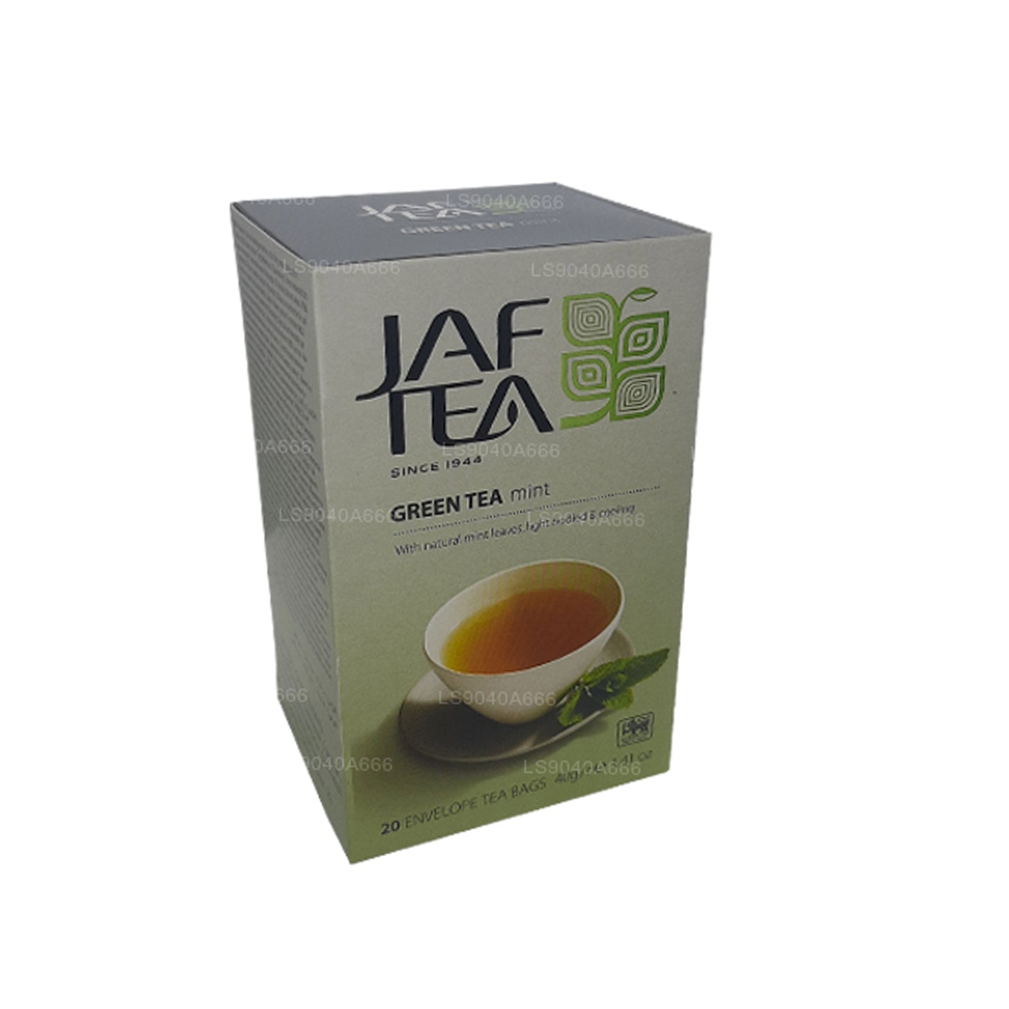 Jaf Tea Pure Green Kollektion Grönt te Mintfolie Kuvert Tepåsar (40g)