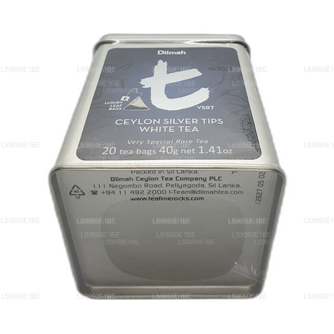 Dilmah T-serien VSRT Ceylon Silver Tips Vit Teburk Caddy (40g) Lösa blad
