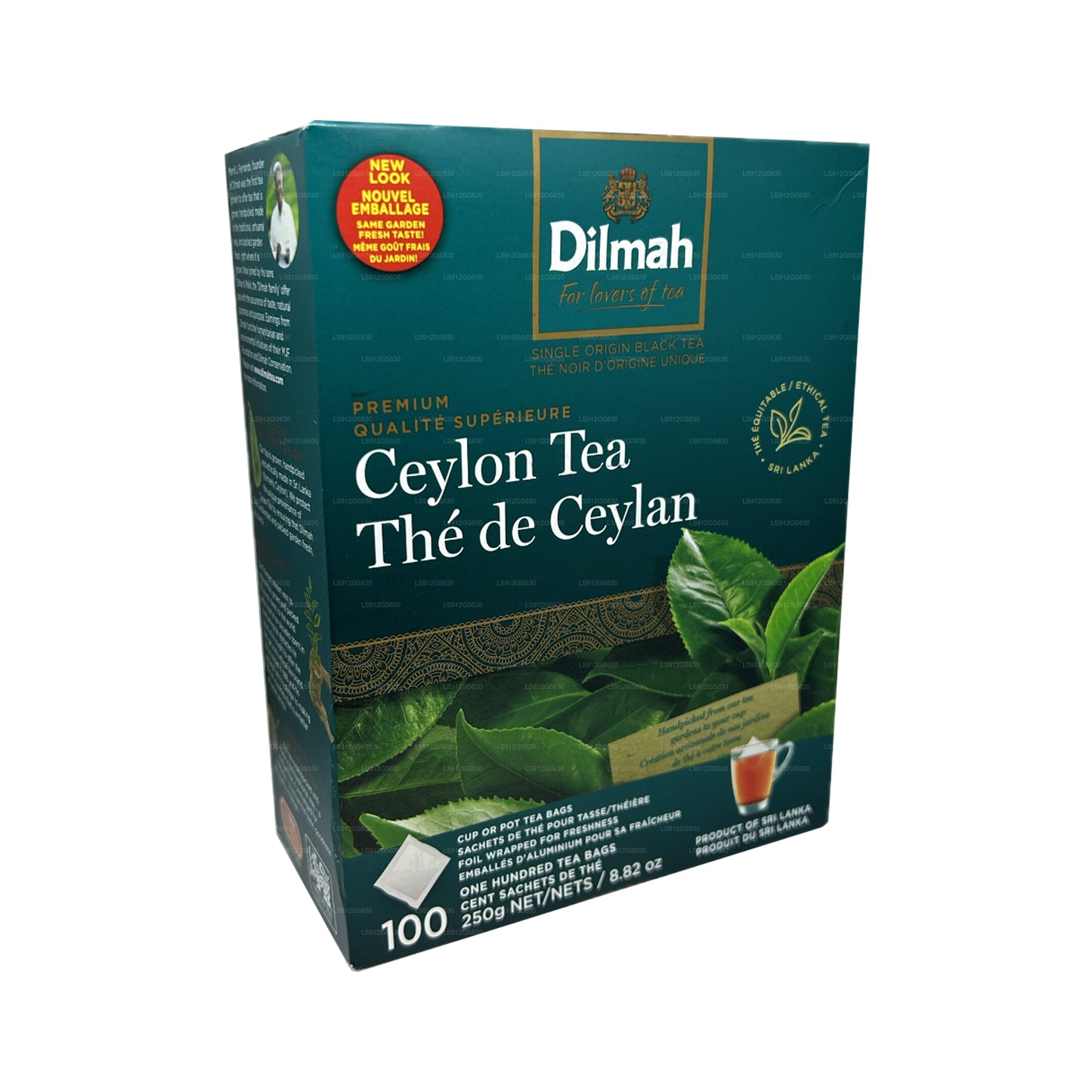 Dilmah Premium Ceylon Te (250 g) 100 taglösa tepåsar