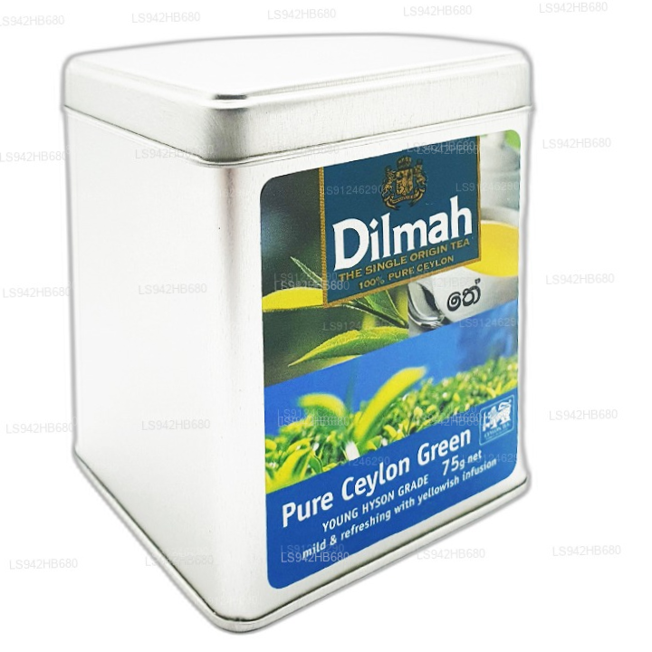 Dilmah Pure Ceylon grönt te (YOUNG HYSON GRADE) Löst bladte (75g) Caddy