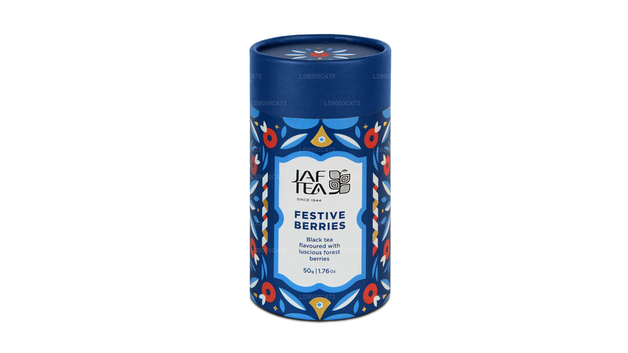 Jaf Tea Festliga bär - Svart Te Smaksatt Med Läckra Skogsbär Caddy (50g)