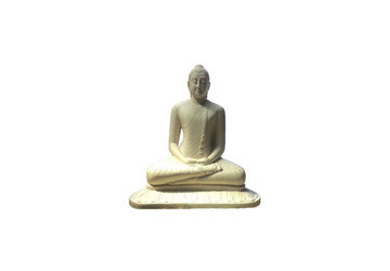 Buddhastaty/ Färg: vit Material: sten (Storlek: Ca 15 cm x 10 cm)