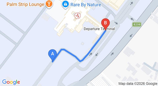 Driving route map: Katunayake to Colombo Airport (CMB) (0 km, approx 1 min private transfer)