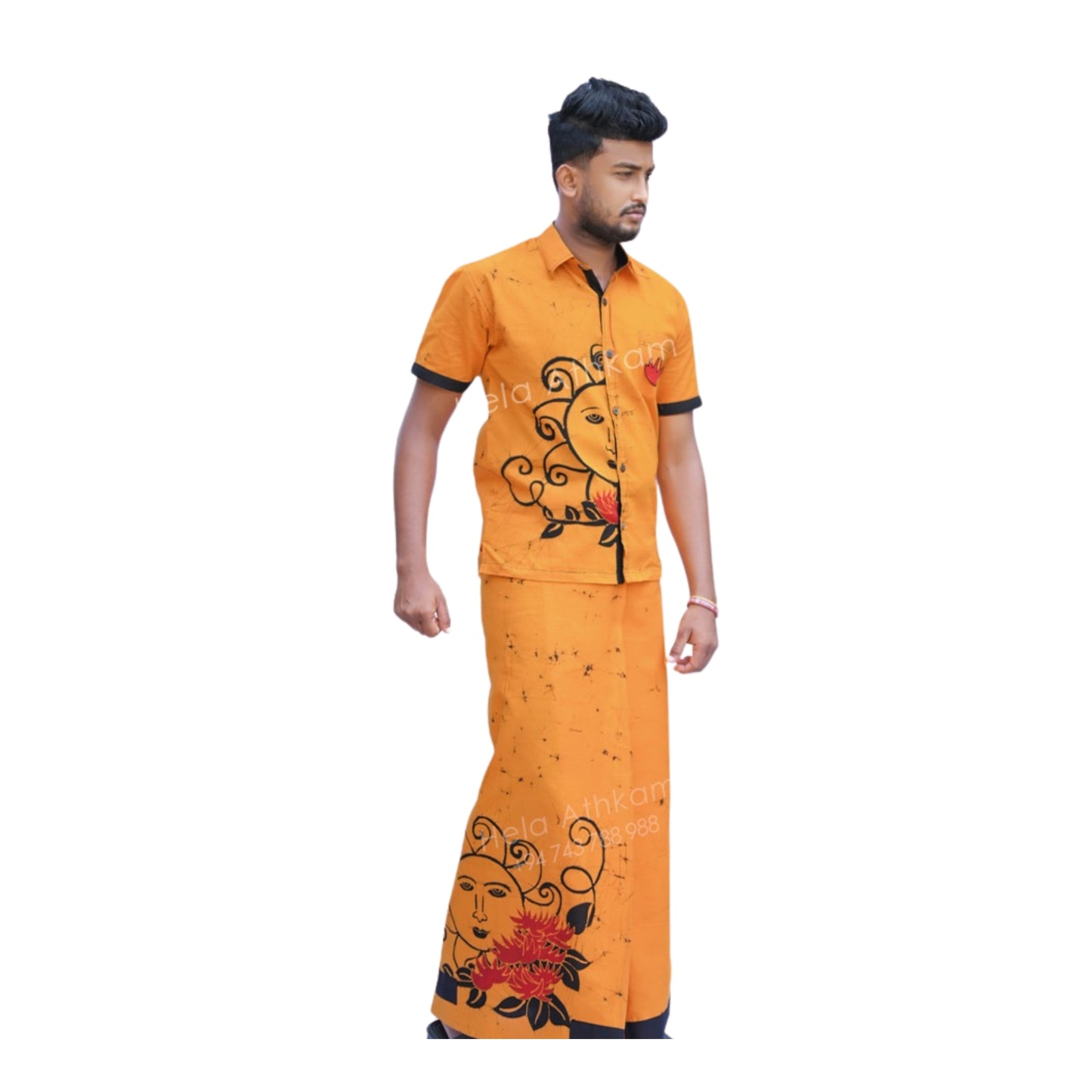 Lakpura® Batik Skjorta och Sarong (Design AB222)