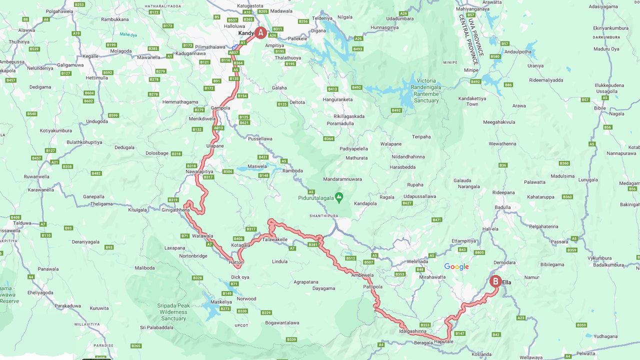 Kandy till Ella tågresa på (Tåg nr: 1015 ”Udarata Menike”)