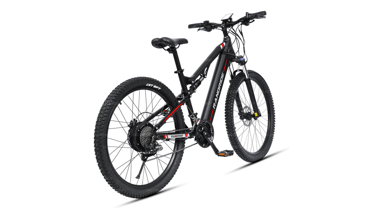 Black electric bike on a white background