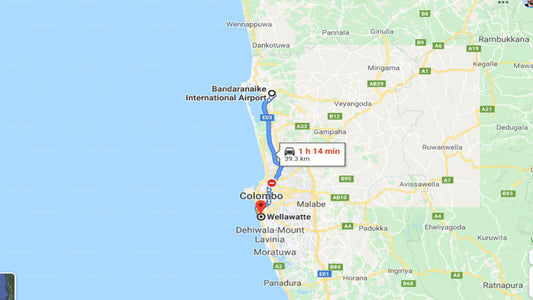 Wellawatte City to Colombo Airport (CMB) Private Transfer