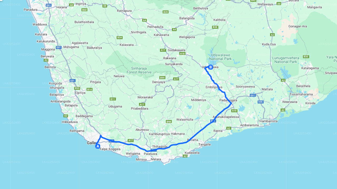 Unawatuna City to Udawalawe City Private Transfer