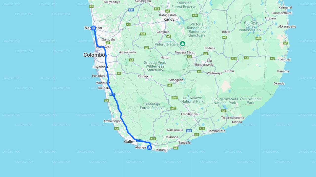 Weligama City to Negombo City Private Transfer