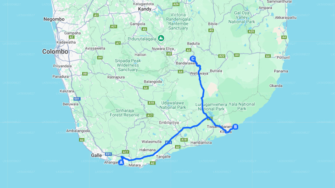 Privat tur från Weligama till Ella med Yala Safari