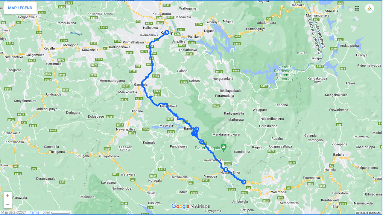 Nuwara Eliya Highlands från Kandy