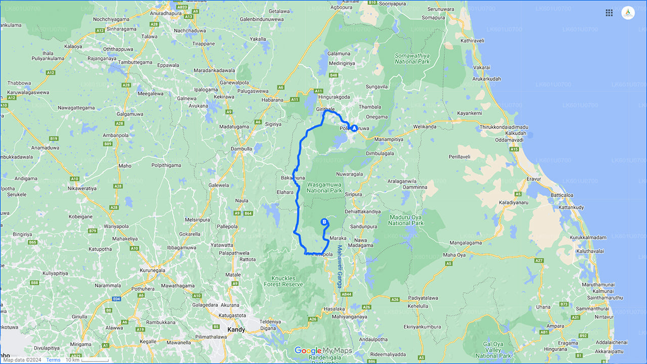 Wasgamuwa National Park Safari från Polonnaruwa