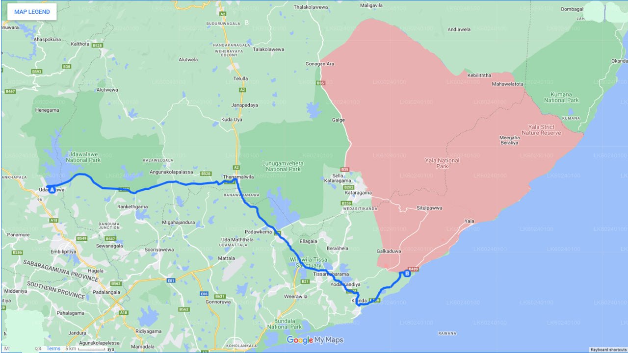 Yala nationalparksafari från Udawalawe