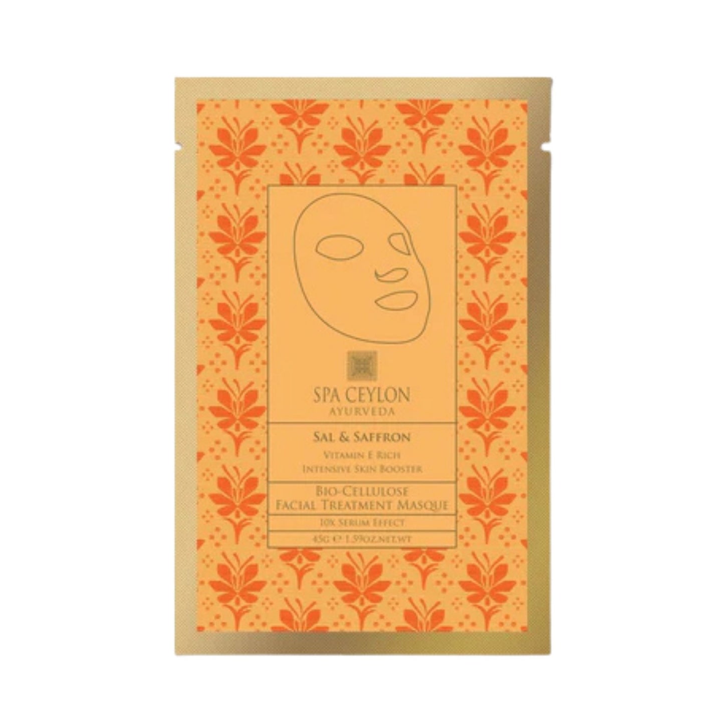 Spa Ceylon Sal & Saffron Vitamin E Rich Bio Cellulose Facial Treatment Masque (45g)