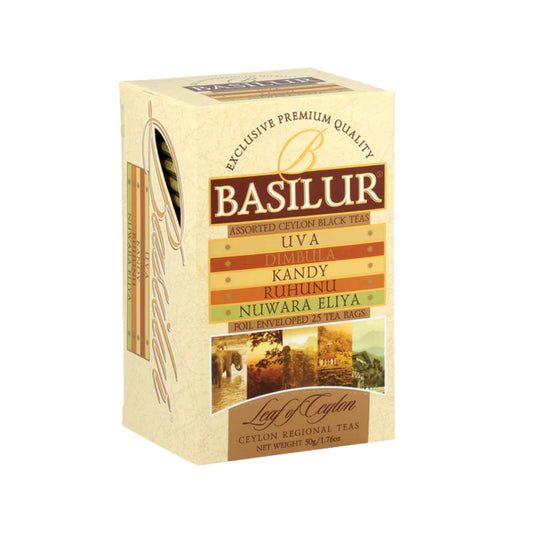 Basilur Leaf of Ceylon Assorted 5 Type (50g) 25 Enveloped Tea Bags
