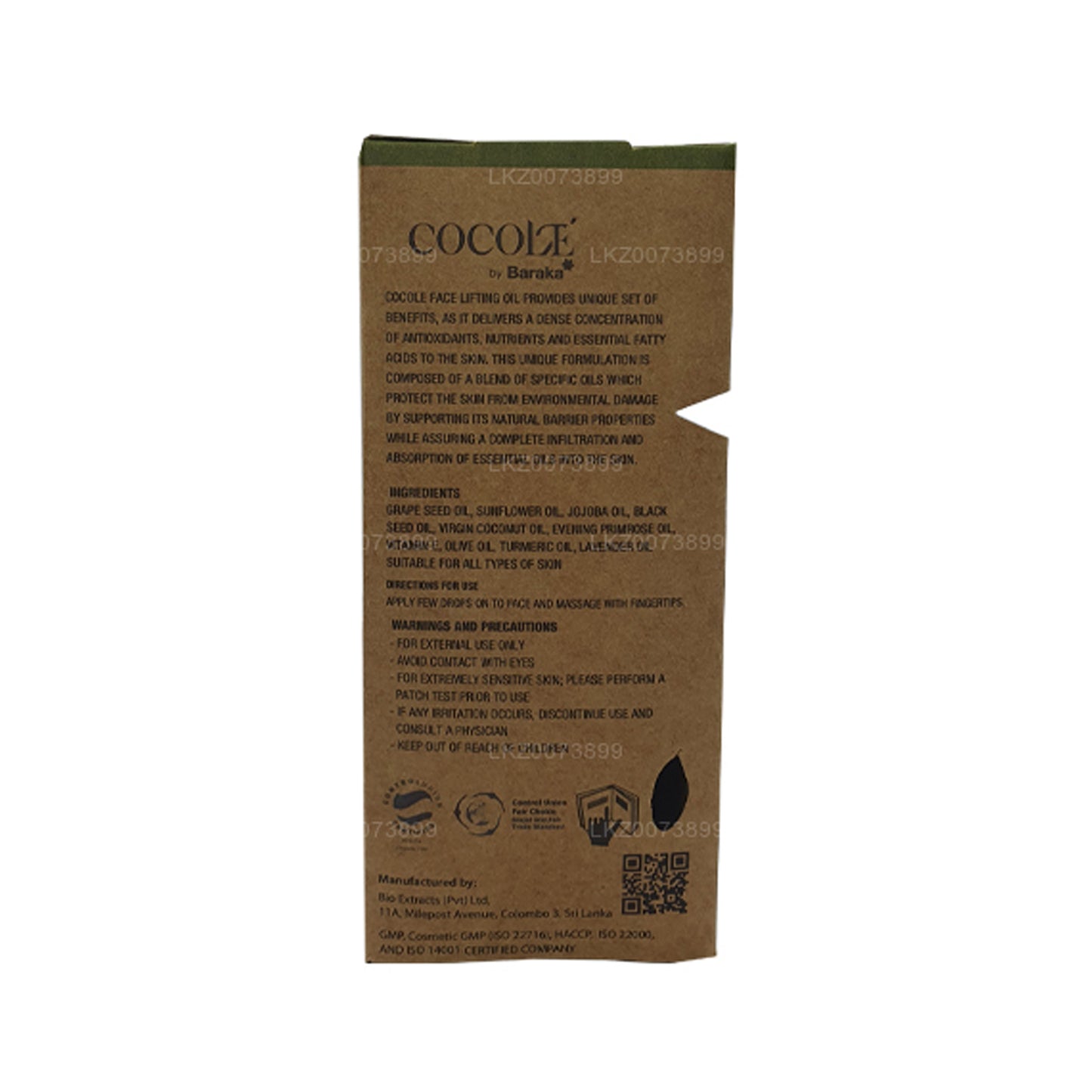 Baraka Cocole ansiktslyftande olja (30ml)