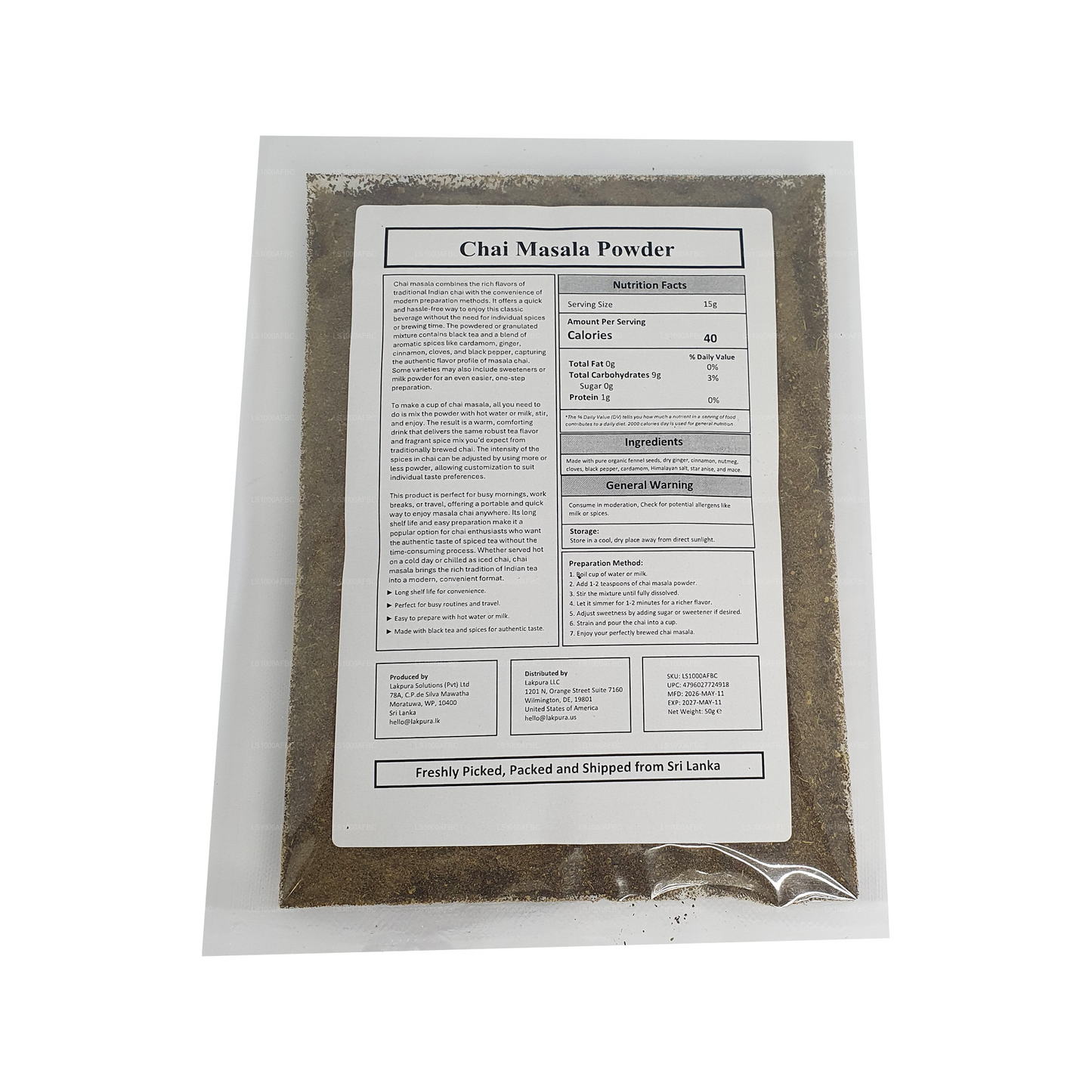 Lakpura Chai Masala Pulver (100 g)