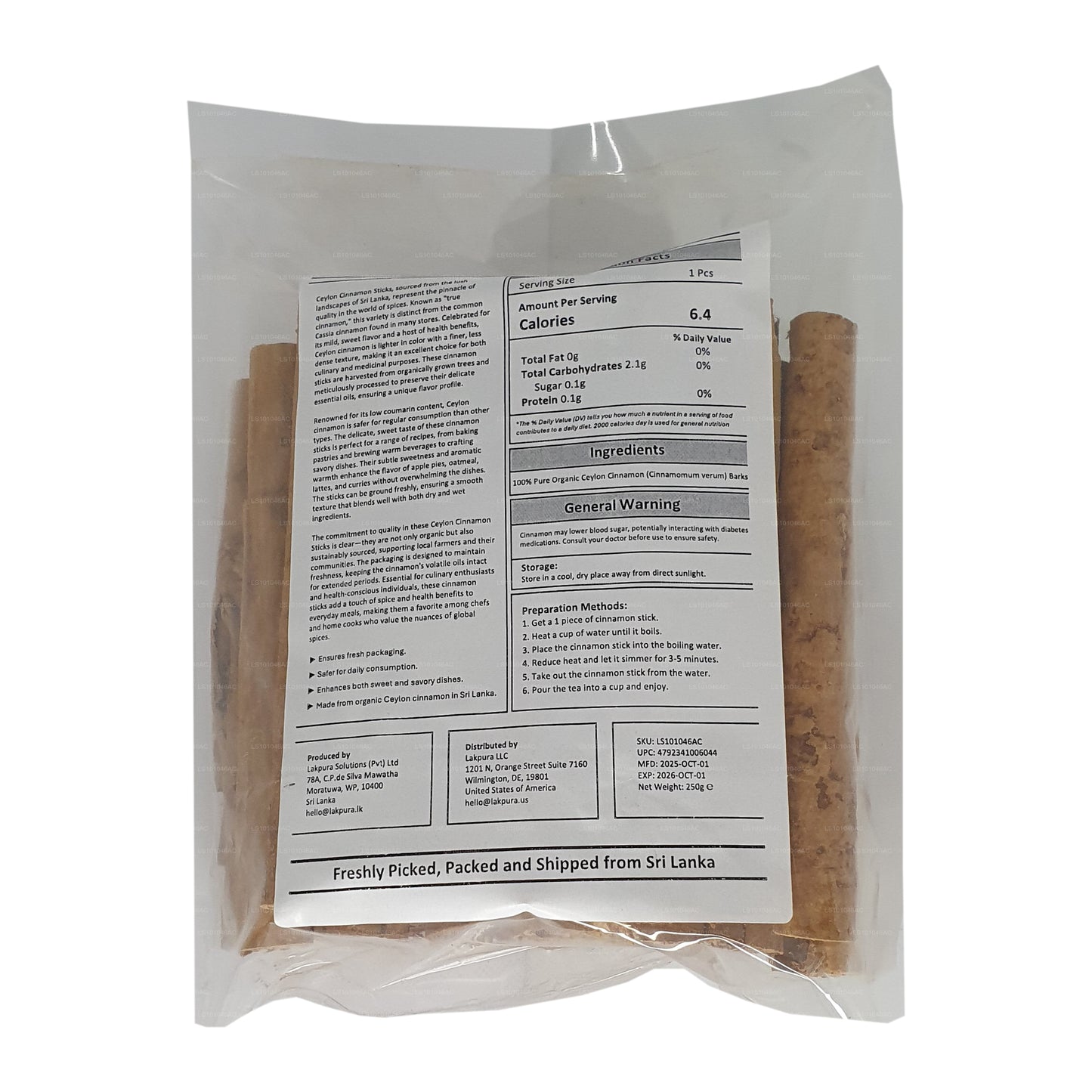 Lakpura ”M5 Special” Grade Ceylon True Cinnamon Barks Pack