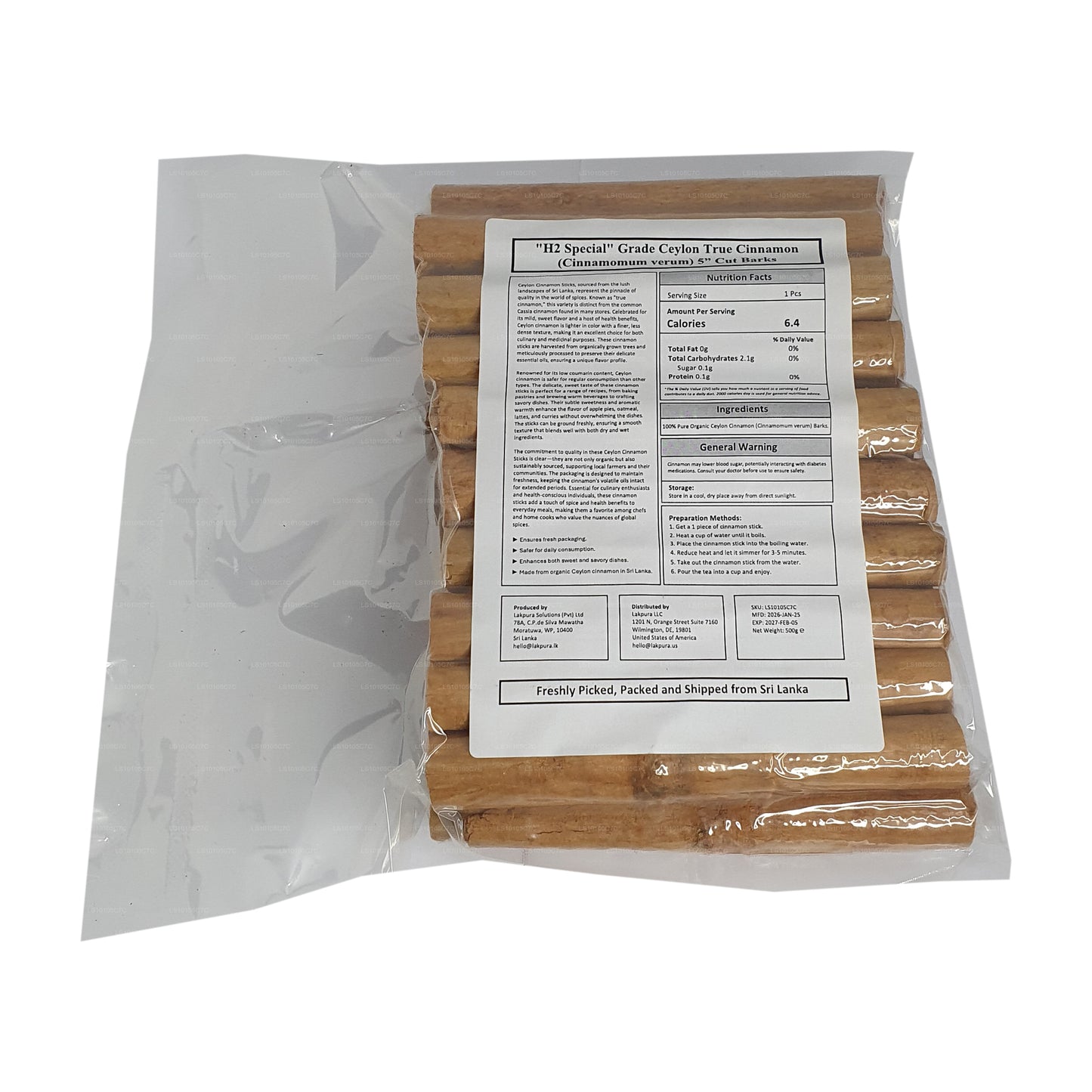 Lakpura ”H2 Special” Grade Ceylon True Cinnamon Barks Pack