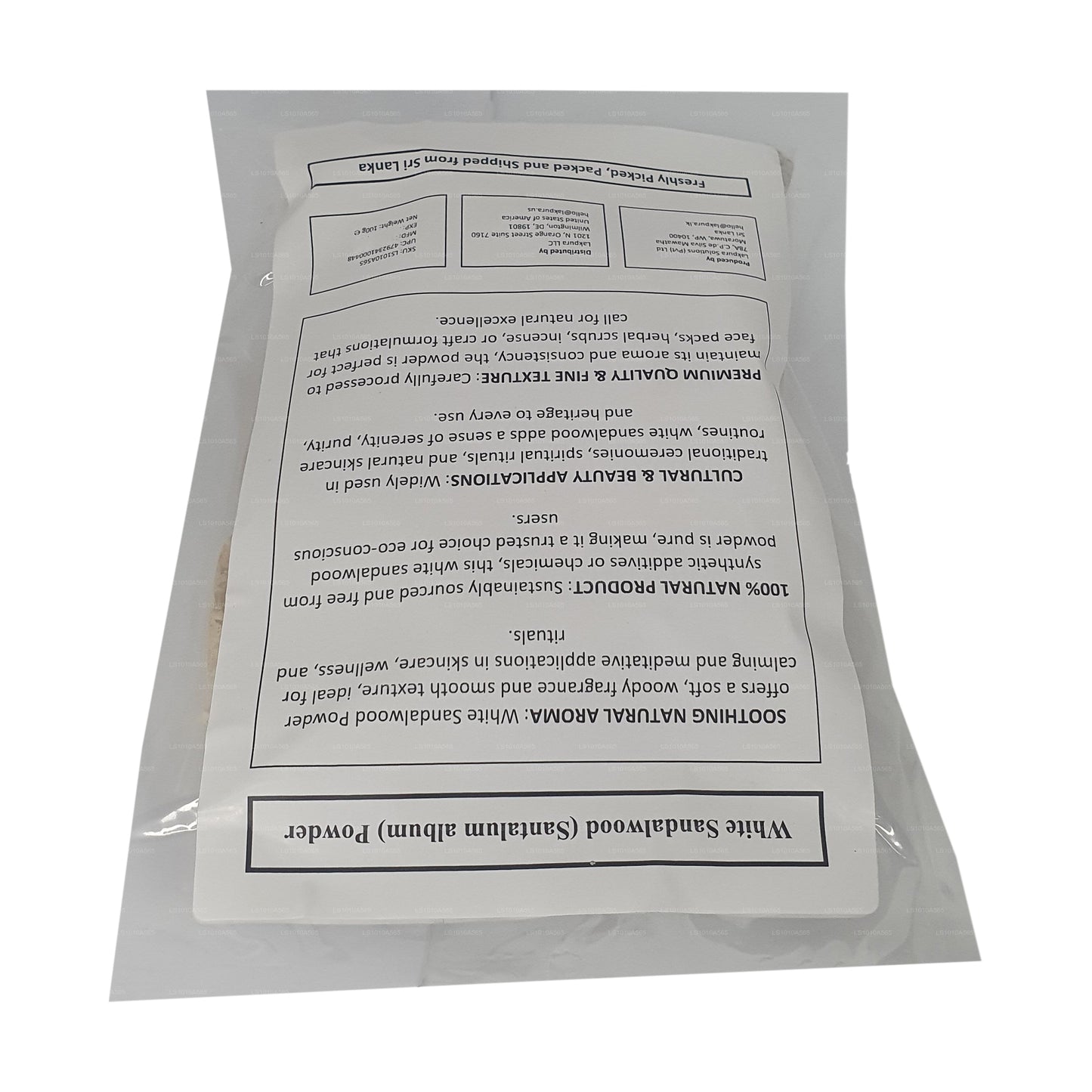 Lakpura Vit Sandelträ Pulver (100g)