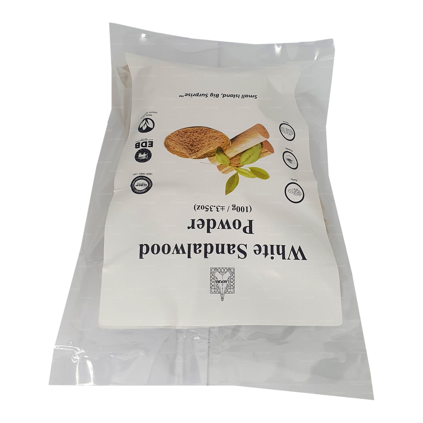Lakpura Vit Sandelträ Pulver (100g)